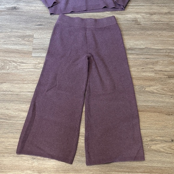 a new day Dusty Purple V-Neck Sweater and High Waisted Wide Leg Pants Set - Picture 7 of 10